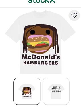 Travis Scott White Graphic Burger Face T-Shirt
